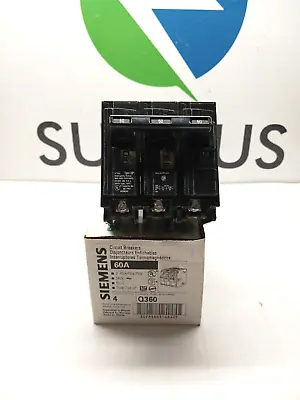 Buy Box Of 4 New Siemens/i-t-e Q360 60 Amp Ciruit Breaker 3 Pole 240 Vac • 224.99$