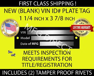 Buy Trailer Serial Id Tag Number Plate Data Tag Car Truck Hot Rod Equipment U.s.a. • 9.80$