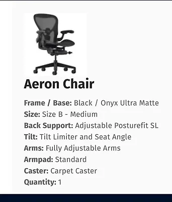 Buy Herman Miller Aeron Office Chair - Size B • 1,500$