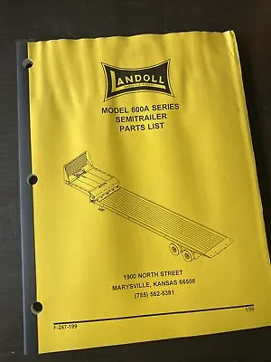 Buy Landoll 600a Series Semi-Trailer Flatbed Parts Catalog Book Manual Guide List • 75.99$