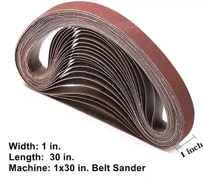 Buy 1  X 30  Aluminum Oxide Sanding Belt 50 Pieces Grit 240 400 Sander Sandpaper • 37.99$