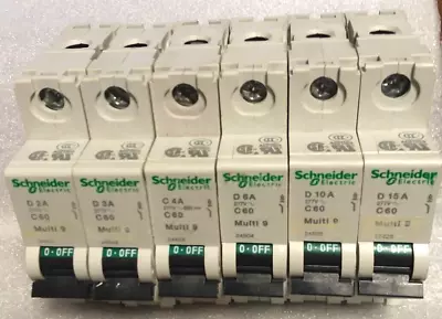 Buy (Lot Of 6) Schneider Electric Circuit Breaker  2A,3A,4A,6A,10A,15A • 28.80$