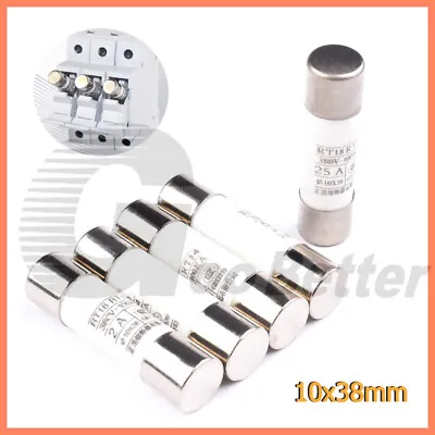 Buy 10x38mm Ceramic Fuse Protection Household Mains 1 Amp To 32 Amp Fuses 380V Volt • 16.29$