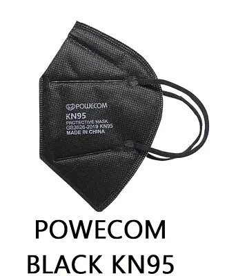 Buy Powecom KN95 Protective Black Face Mask Respirator GB2626-2019 NEW Standard ✅ • 11.98$