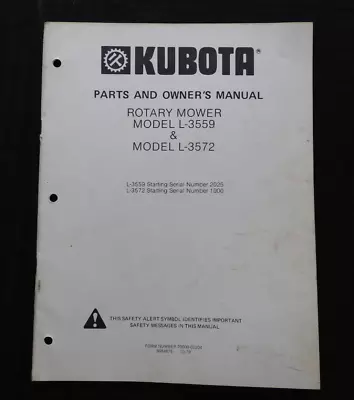 Buy Kubota L185 L245 L295 L345 Tractor  L 3559 3572 Mower Deck  Oper & Parts Manual • 22.95$