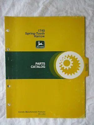 Buy 1978 John Deere 1740 Spring-Tooth Harrow Parts Catalog Manual Book PC-1495 • 19.99$