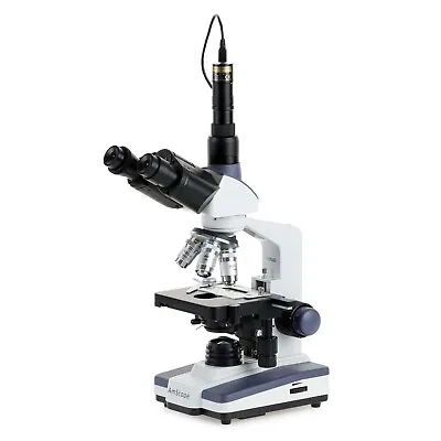 Buy Amscope 40-2500X Trinocular LED Compound Microscope W Siedentopf Head+5MP Camera • 440.99$
