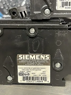 Buy New Siemens/i-t-e Q360 60 Amp Ciruit Breaker 3 Pole 240 Vac • 45$