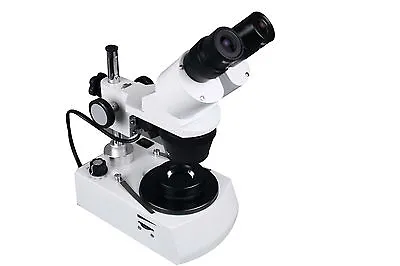 Buy 10x-20x-30x-60x Binocular Stereo Gemology LED Microscope W Darkfield & Gem Clamp • 251.10$