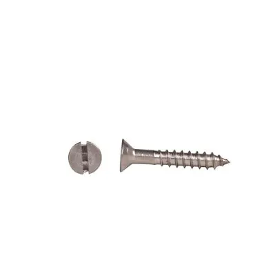 Buy #6 X 3/4  Flat Head Slotted, Wood Screws, Stainless Steel, Select Qty • 9$