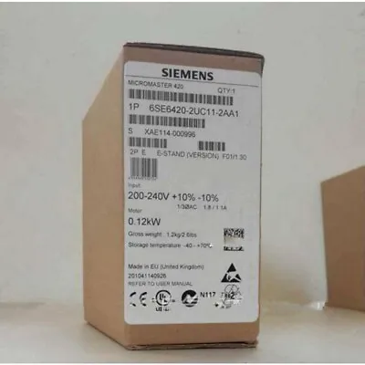Buy New Siemens MICROMASTER420 Without Filter 6SE6420-2UC11-2AA1 6SE6 420-2UC11-2AA1 • 329.60$