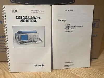 Buy 2225 OSCILLOSCOPE & OPTIONS Operator's Manual 1987 Tektronix Cathode-ray Tube • 37.95$
