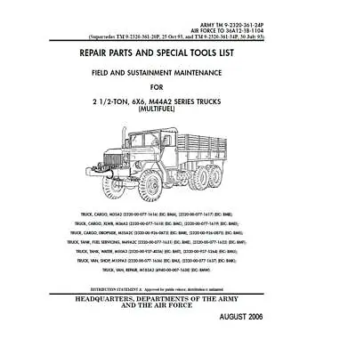 Buy M35A2 M36A2 M35A2C M49A2C M50A3 M109A3 Truck REPAIR AND MAINTENANCE MANUALS • 45$