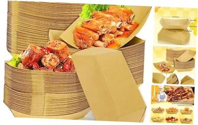 Buy 150 Pack Kraft Food Trays, 2 LB Paper Food Boats, Disposable Brown 2lb • 27.57$