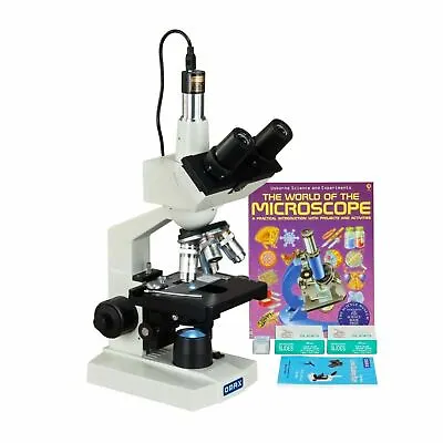 Buy OMAX 40X-2500X LED Trinocular Lab Microscope+5MP Camera+Slides+Book+Lens Paper • 387.99$