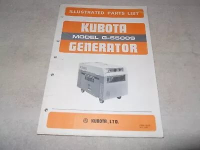 Buy KUBOTA Generator Illustrated Parts List ~ Model G-5500S • 19.99$
