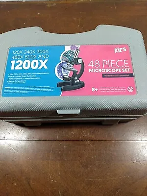 Buy AMSCOPE 48pc Starter 120x-1200x Compound Microscope Kids Kit Fast Ship!! (READ)! • 19.99$