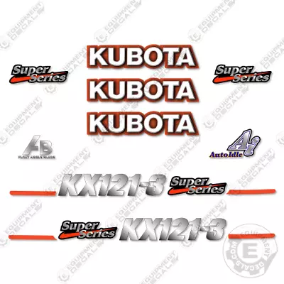 Buy Fits Kubota KX121-3 Decal Kit Mini Excavator - 7 YEAR OUTDOOR 3M VINYL! • 119.95$