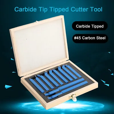 Buy Lathe Cutting Tool 11Pcs Carbide Tip Tipped Cutter Tool Bit Cutting-Set Metal • 30$