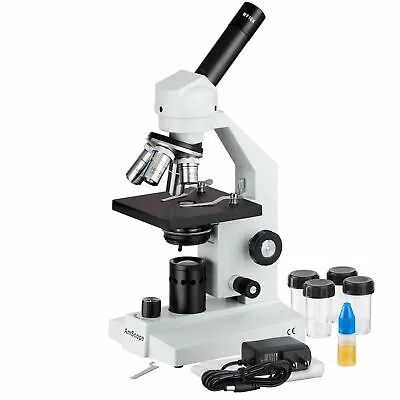 Buy AmScope 40x-1000x Portable LED Compound Biological Microscope • 132.79$