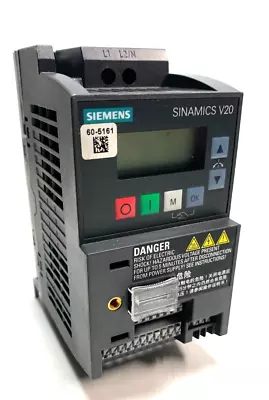 Buy Siemens 6SL3210-5BB13-7UV1 Sinamics V20 VFD AC Drive 1/2Hp 240V 1Ph Input • 119.50$
