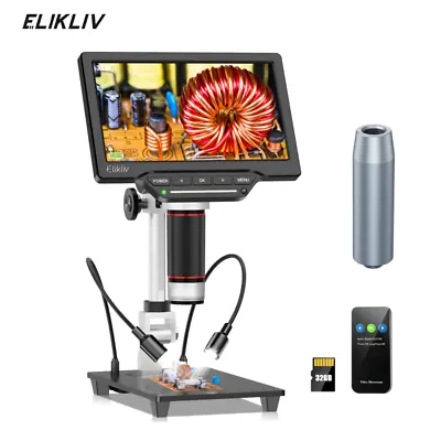 Buy Elikliv 1300X Digital Microscope 7'' 16MP Video HDMI USB Full Coin View Microsco • 139.99$