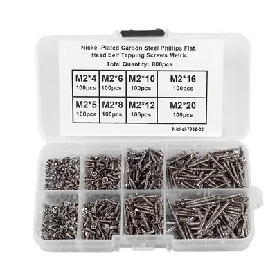 Buy 800Pcs Stainless Steel Self Tapping Assortment Lock Nut Wood Thread Nail Screw • 9.49$