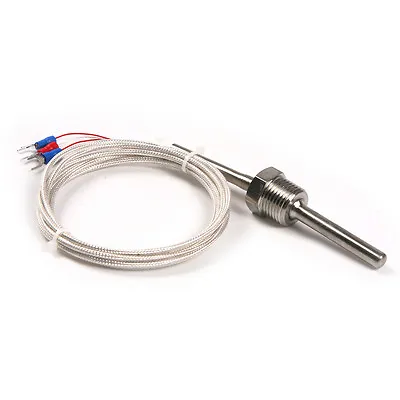 Buy RTD Pt100 Ohm Probe Sensor L 50mm PT NPT 1/2'' Thread With Lead Wire • 10.14$
