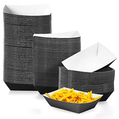Buy 200 Pcs Paper Food Tray Disposable Paper Food Boats Paperboard Nacho Trays Hot D • 38.96$