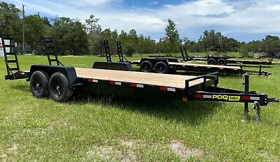 Buy New 7x22 Or 7x20 Equip Trailer, 2' Tail, Hd Ramps, Flatbed, Tandem, 14k Gvwr • 5,995$