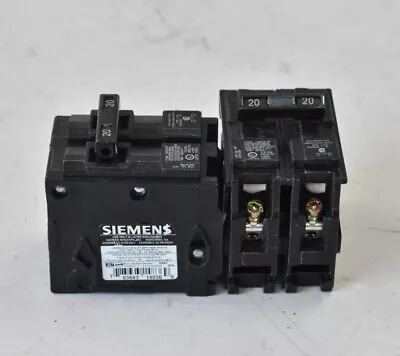 Buy Lot Of 2 Siemens Circuit Breakers Double Pole 20 AMP 120/240V Plug In Q220 • 29.99$