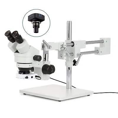 Buy AmScope 7-45X Zoom Binocular Stereo LED Boom Microscope+18MP USB3 C-Mount Camera • 856.99$