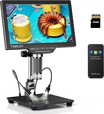 Buy TOMLOV 16MP LCD Digital Microscope Fr Electronics Repair Coin Magnifier 2x-1300x • 169$