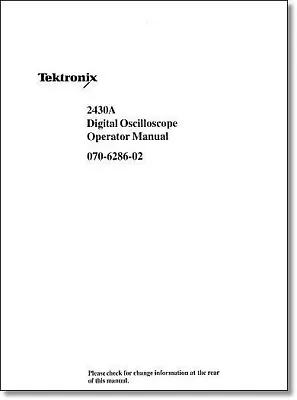 Buy Tektronix 2430A Operators Manual: Comb Bound & Protective Plastic Covers • 48.25$