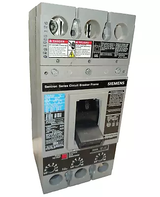Buy Siemens Fd63f250 Circuit Breaker W/ 200 Amp Trip 3 Pole 600 Vac • 269.99$