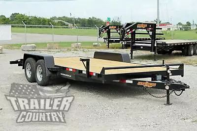Buy NEW 2022 7 X 18 7K Heavy Duty Wood Deck Car Hauler Equipment Trailer W/ Ramps • 3,950$