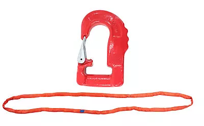 Buy Endless Round Sling 20' Red W/ Hook Combo Crane Wrecker Towing • 129.99$
