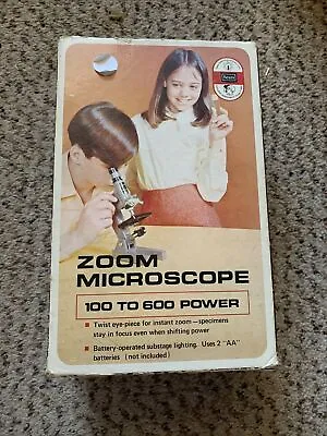Buy VINTAGE Zoom STUDENT MICROSCOPE PRECISION MADE 100× TO 600× Zoom Sears • 39.99$