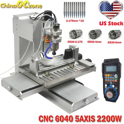 Buy CNC 6040 5axis 2200W Engraving Machine Metal Milling Desktop DIY Router  Machine • 3,399$