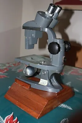 Buy Vintage Bauch & Lomb Binocular Microscope | 3 Sliding Objectives | 1950s  VTG • 65$