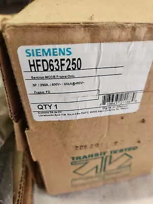Buy NEW Siemens HFD63F250 3p 600v 250a Sentron Circuit Breaker FRAME ONLY NEW IN BOX • 875$