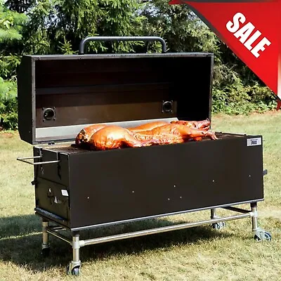 Buy NEW 60  Charcoal / Wood Pig Cooker Smoker Grill With Adjustable Grates And Dome • 1,767.50$
