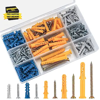 Buy 240 Pcs Drywall Anchors And Screws, Wall Anchors And Screws For Drywall, Self T  • 12.76$