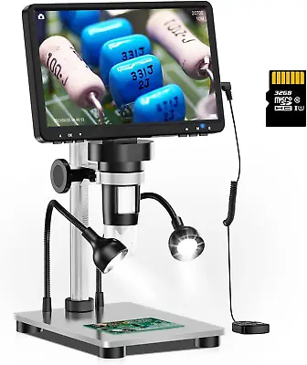 Buy Elikliv EDM9 7  LCD Digital Microscope With 32GB TF Card 1200X, 1080P Coin Micro • 153.64$