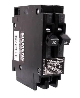 Buy Siemens Q2020 Tandem Breaker 20/20A 120/240V Two-1P 10ka Plug In • 6.50$