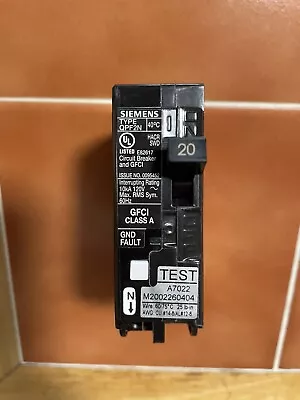 Buy Siemens QF120ANP 20 Amp 1-Pole GFCI Plug-On Neutral Circuit Breaker • 30$