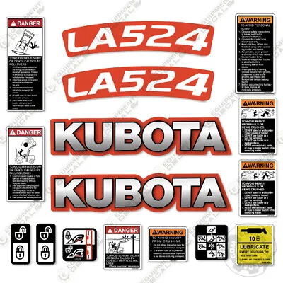 Buy Fits Kubota LA524 Decal Kit Tractor Decals  - 3M VINYL Aftermarket Sticker Set! • 54.95$