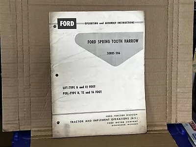 Buy Ford Spring Tooth Harrow Series 206 Operating And Assembly Instructions  • 7.99$