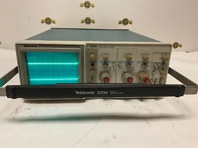 Buy Tektronix 2213A 60MHz 2 Channel Oscilloscope Powers Up Bright Display • 145$