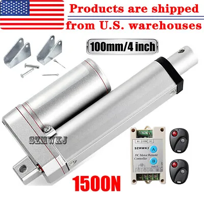 Buy 4  Stroke Linear Actuator 1500N/330lbs Pound Max Lift 12V DC Motor For Auto Lift • 94.49$